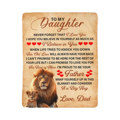 To My Daughter This Old Lion – Sherpa Fleece Blanket